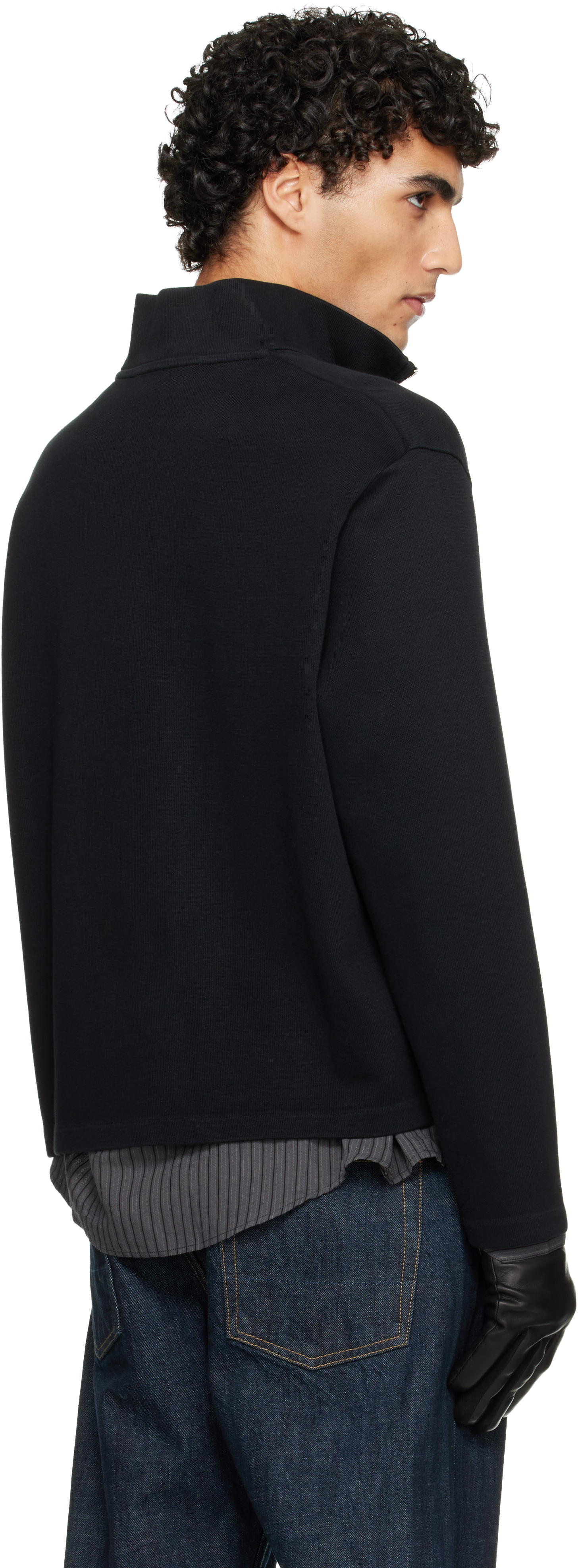 Black Shrunken Fullzip Track Jacket