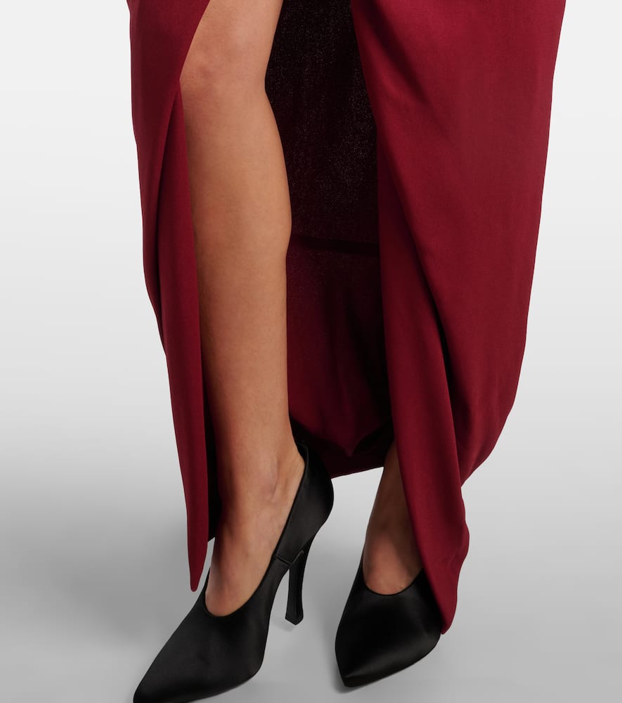 Panther draped crêpe gown
