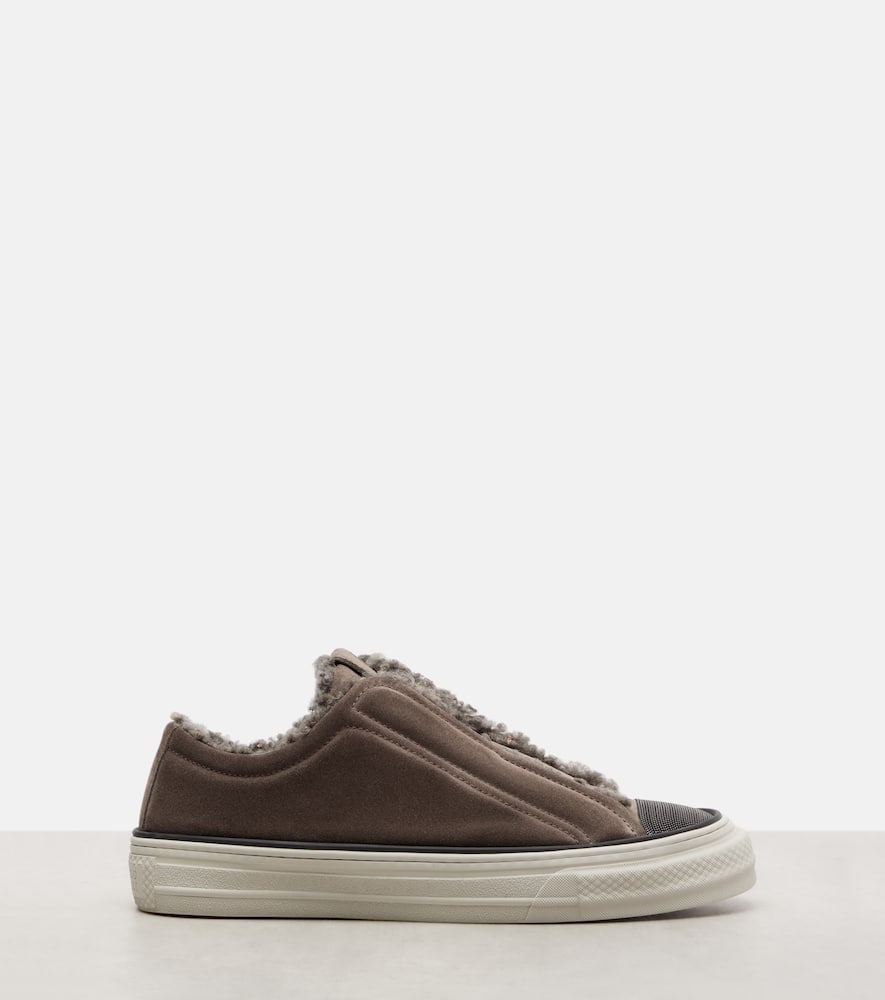 Monili suede slip-on shoes