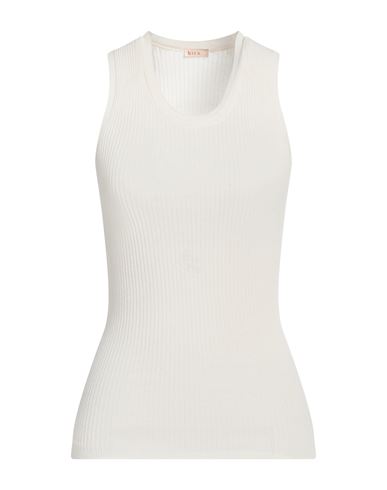 Hira Woman Tank top Cream Size 2 Viscose, Polyester