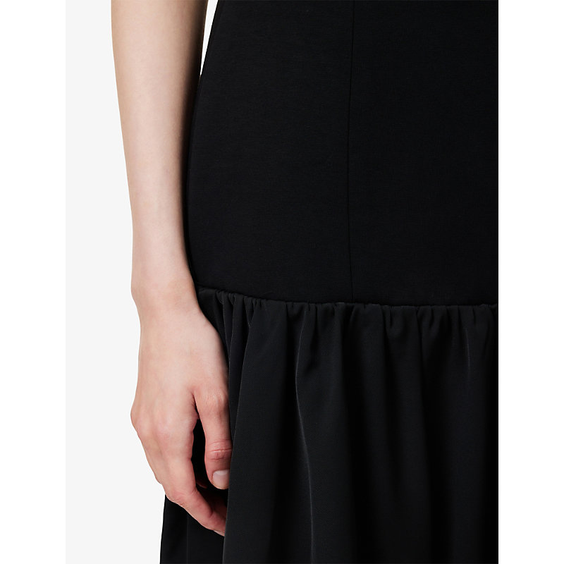 Womens Dropped Waist Cotton-Jersey Maxi Dress