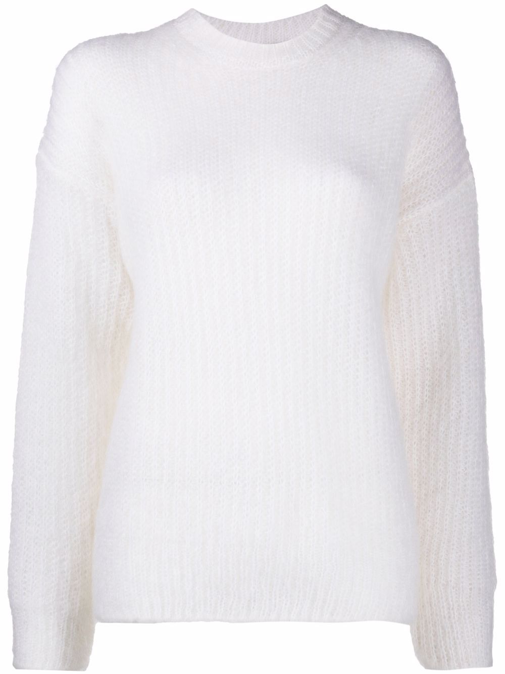 Drop-shoulder knitted jumper - White