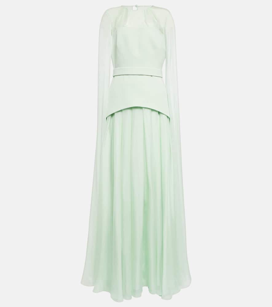 Gloria silk and crêpe gown