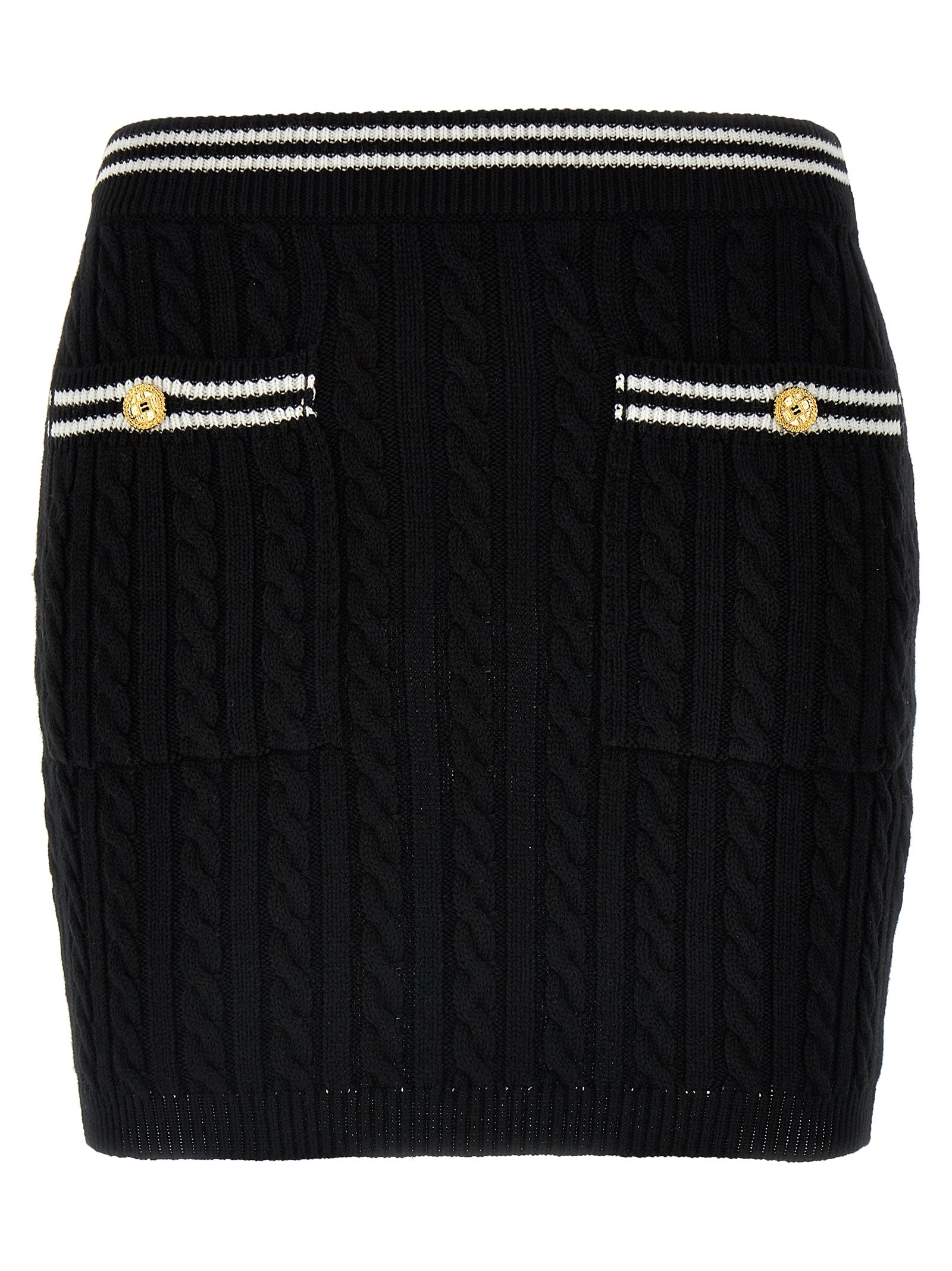 Ribbed Cotton Skirt — Black