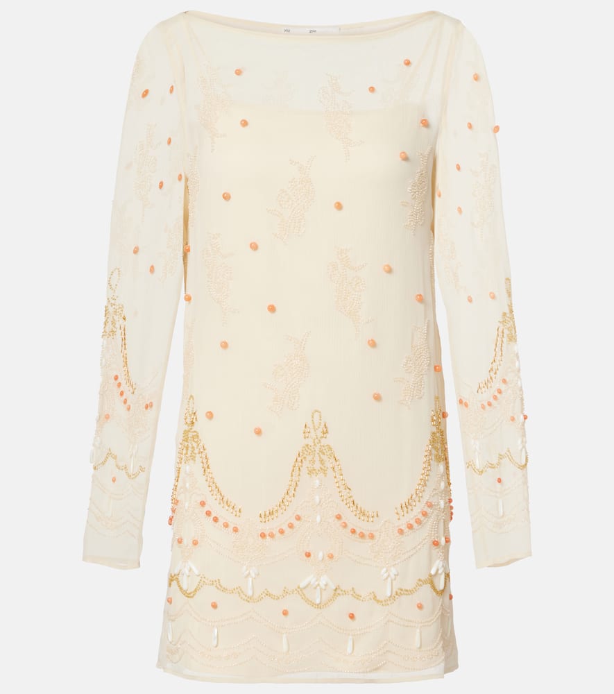 Embellished chiffon minidress