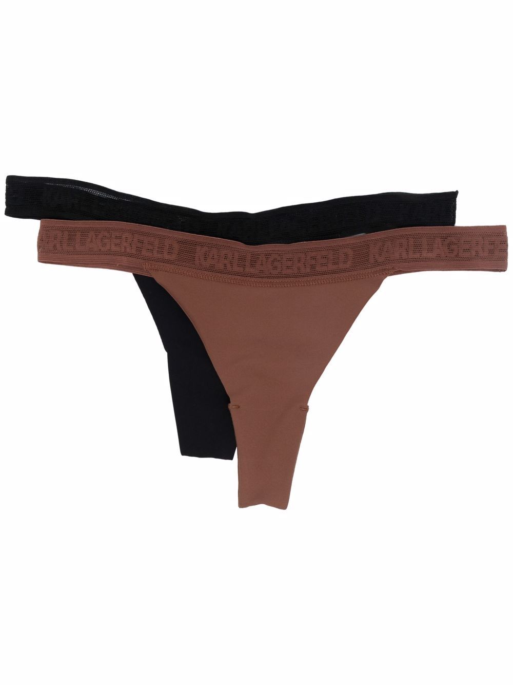 Two-piece logo thong set - Black