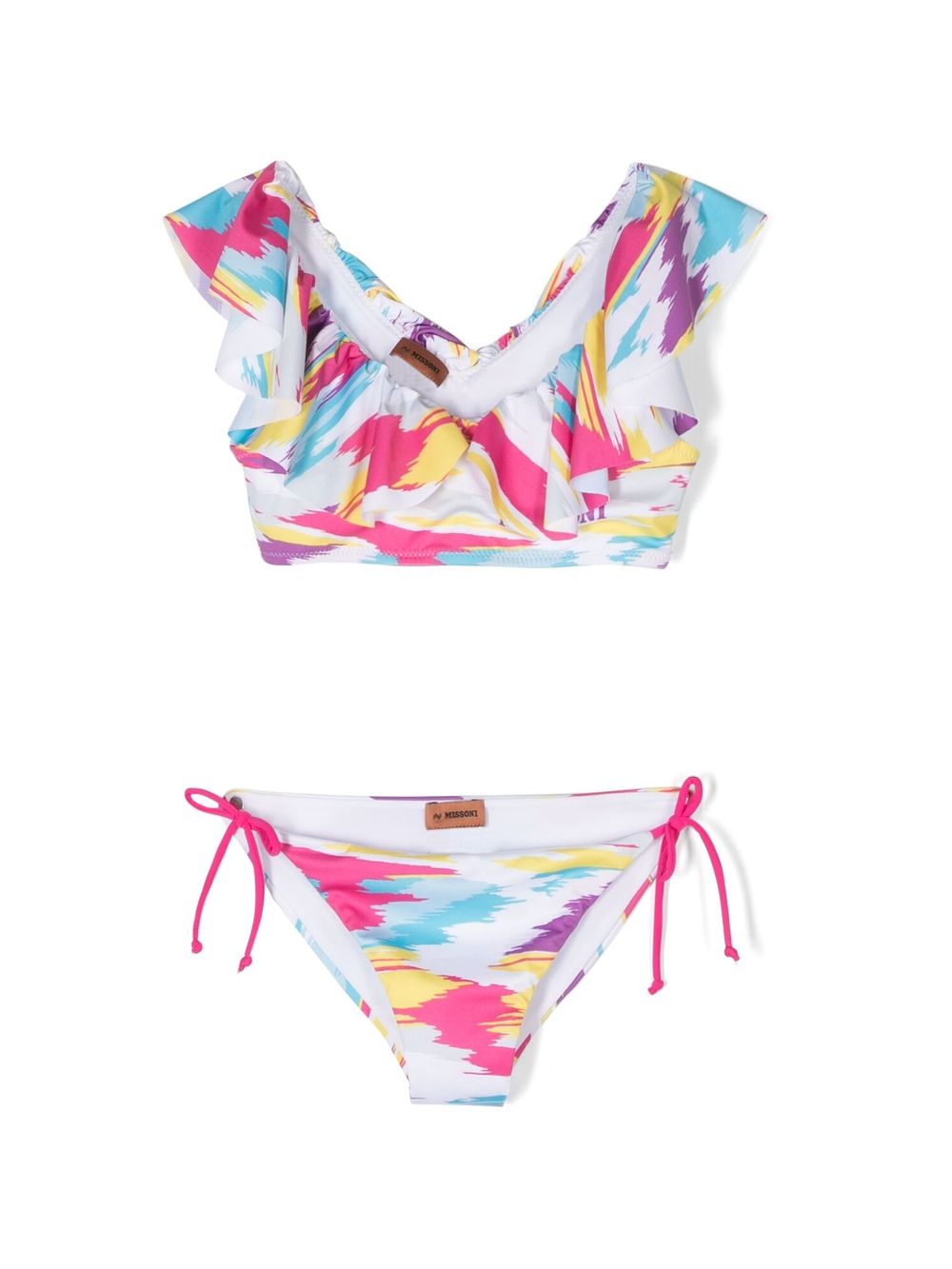 Graphic-print bikini set - White
