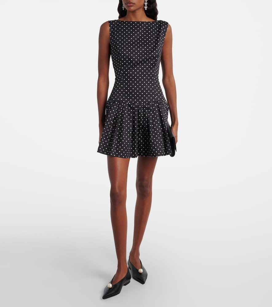 Polka-dot cotton poplin minidress