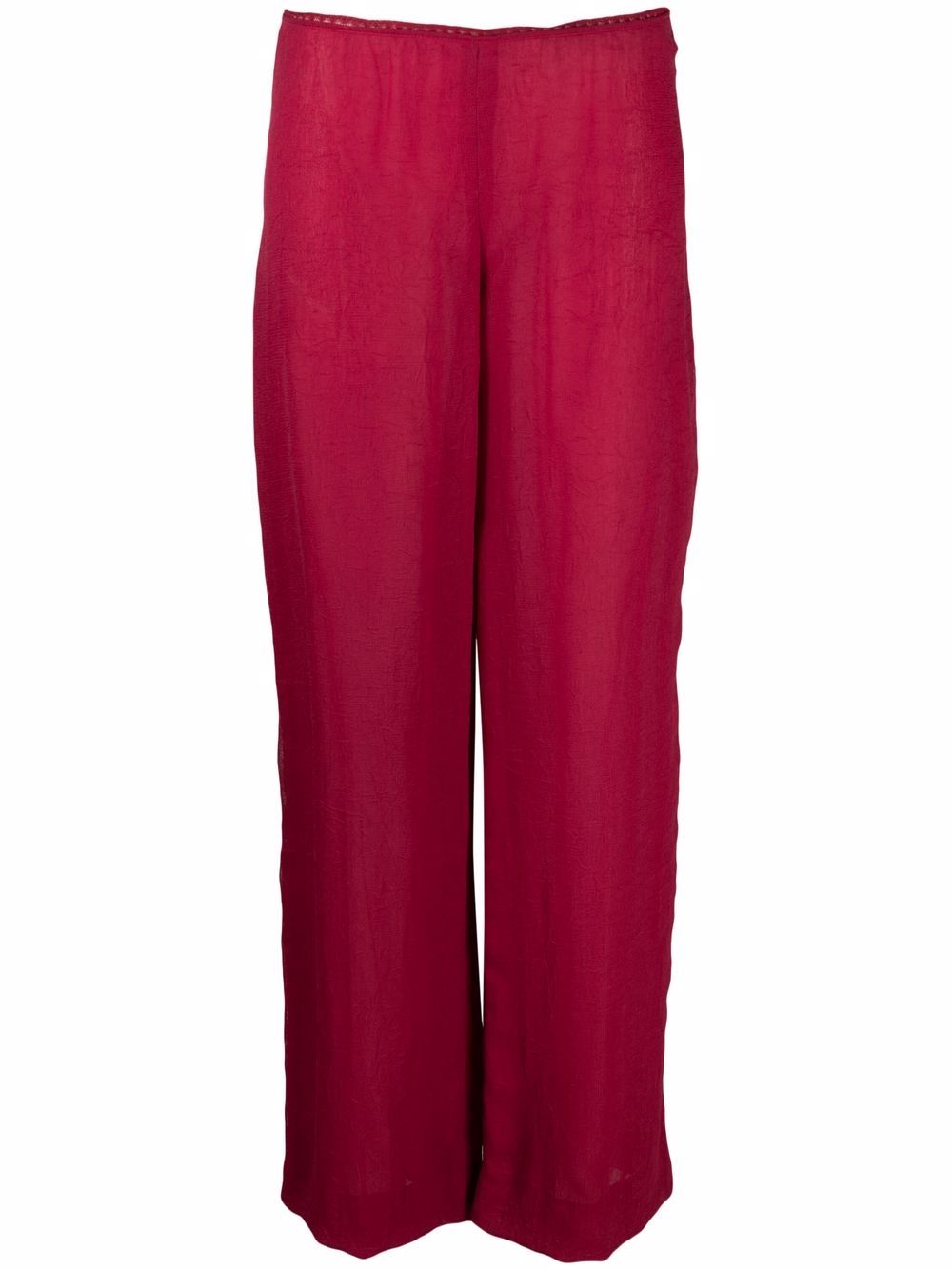 High-waisted straight-leg trousers - Red