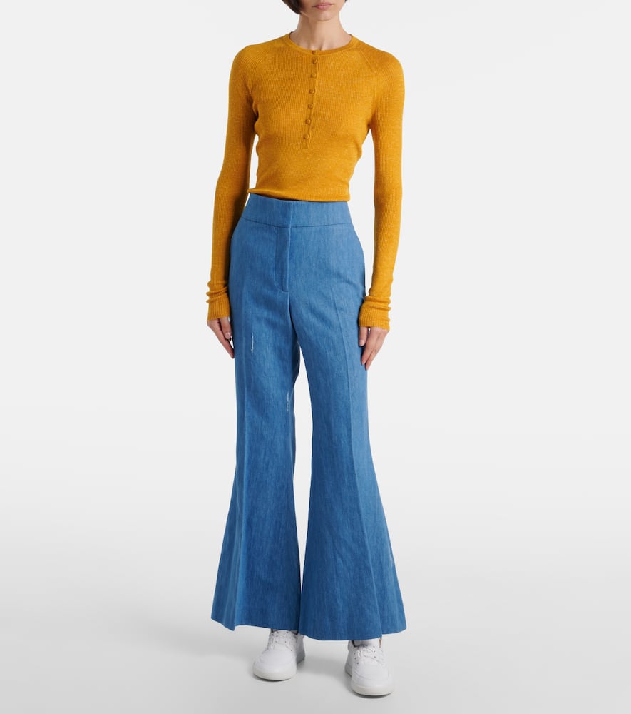 Anges cashmere, silk, and hemp Henley shirt