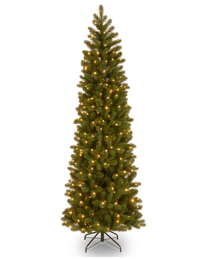 National Tree Company 7.5ft Feel-Real Down Swept Douglas Fir Pencil Tree with 350 Clear Lights
