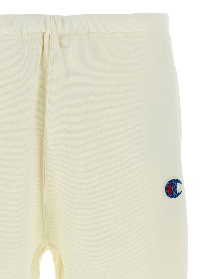 Ivory White Cotton Solid Joggers