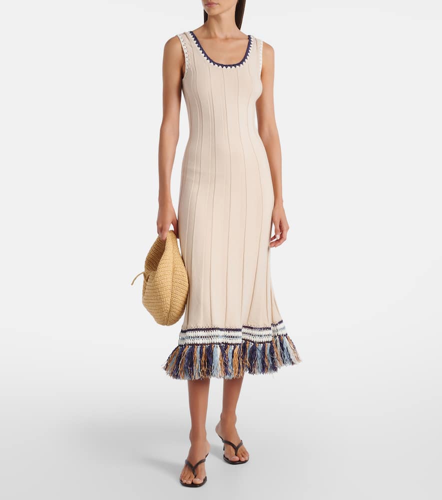 Julianna cotton and cashmere midi dress
