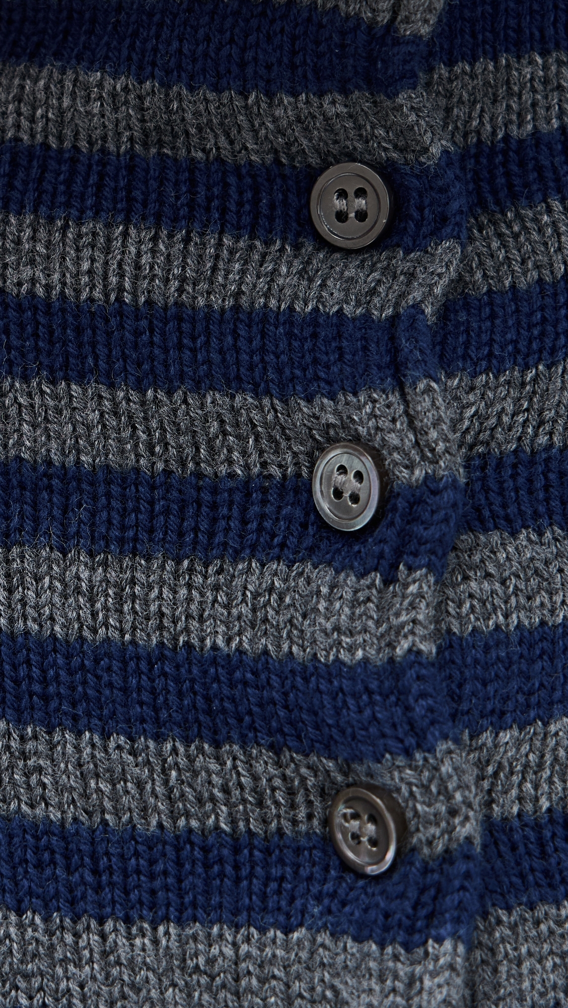 Taylor Cardigan in Stripe Cotton Cashmere Blend Navy/Oxford