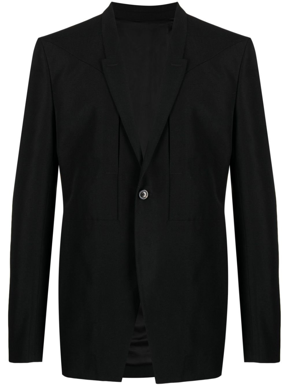 Seam-detail single-breasted blazer - Black
