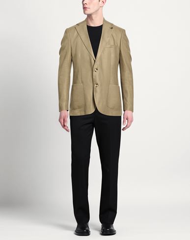 Man Blazer Khaki Size 42 Linen, EcoVero viscose, PES, Elastane