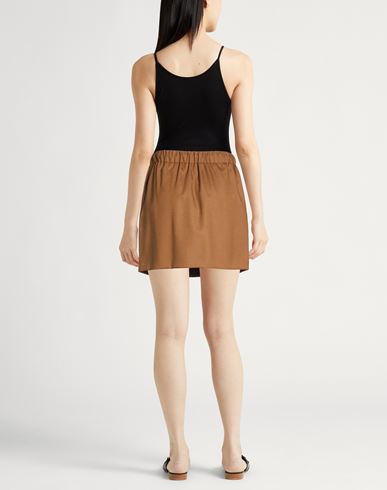 Woman Mini skirt Brown Size 2 Virgin Wool, Mohair wool, Silk