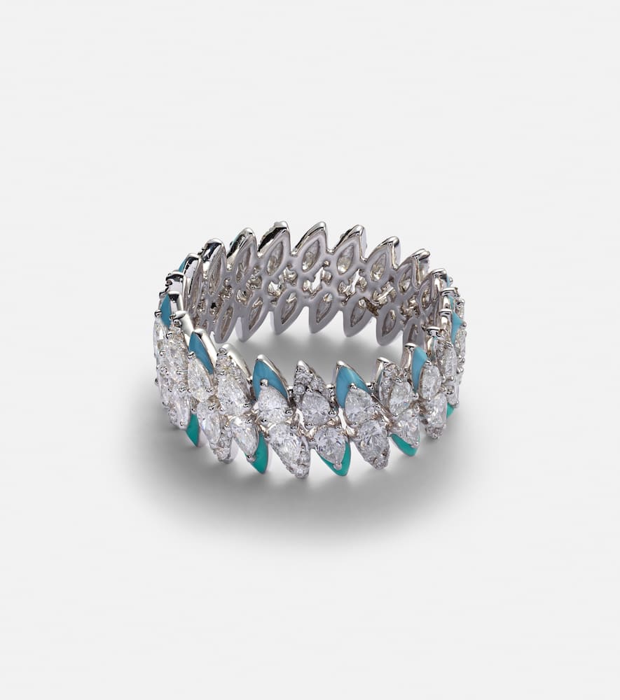 Kamyen 18kt white gold ring with diamonds