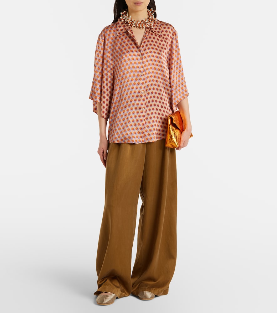 Polka-dot silk shirt