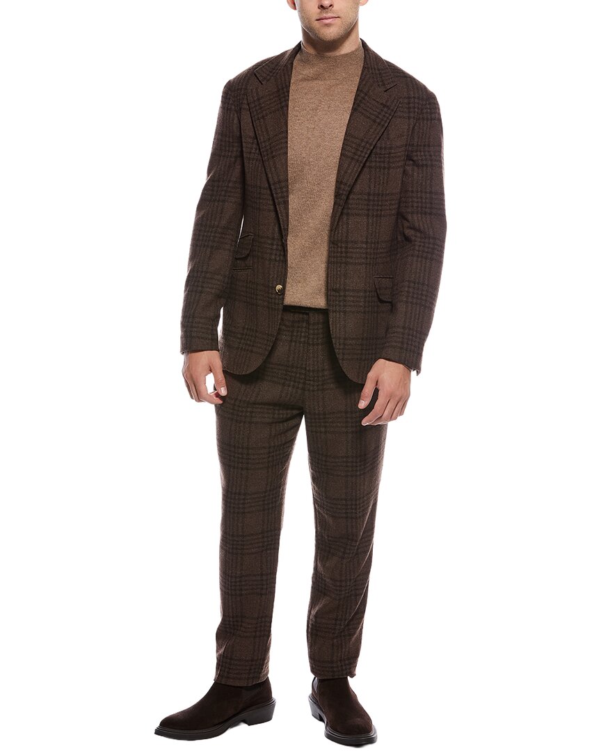 2pc Pleated-Front Wool & Silk-Blend Suit