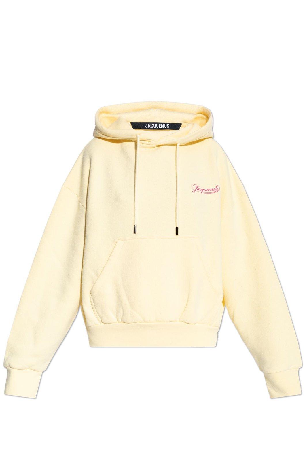 Logo-embroidered hoodie - Yellow
