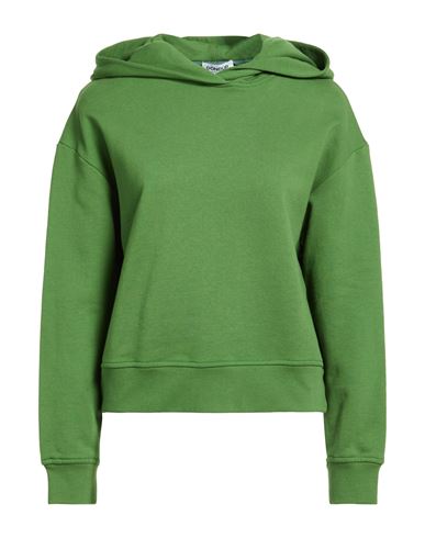 Woman Sweatshirt Green Size M Cotton, Elastane
