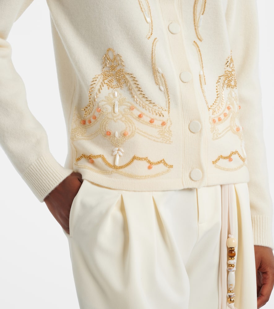 Embellished wool cardigan