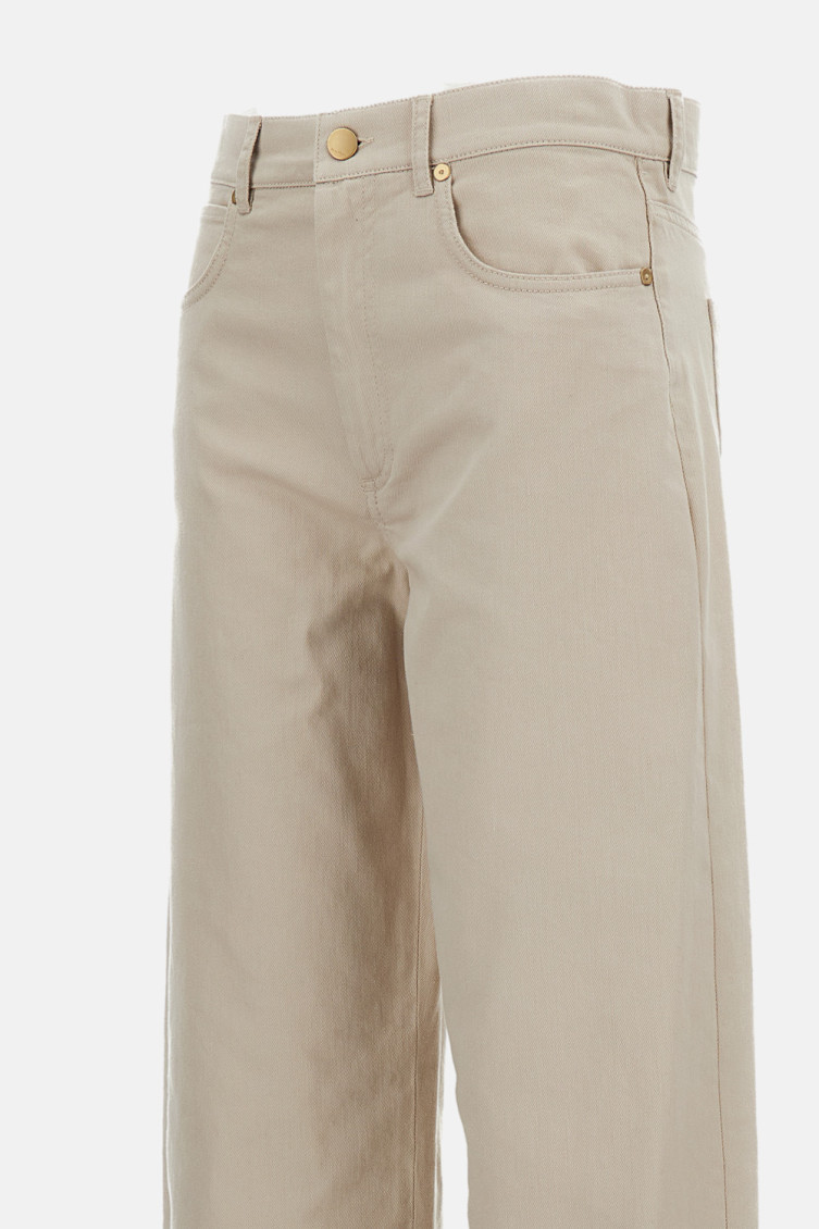 Beige Regular Fit Trousers