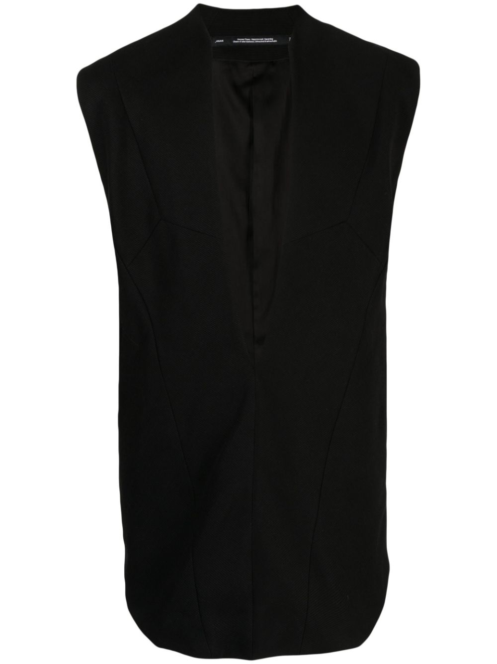 V-neck sleeveless gilet - Black