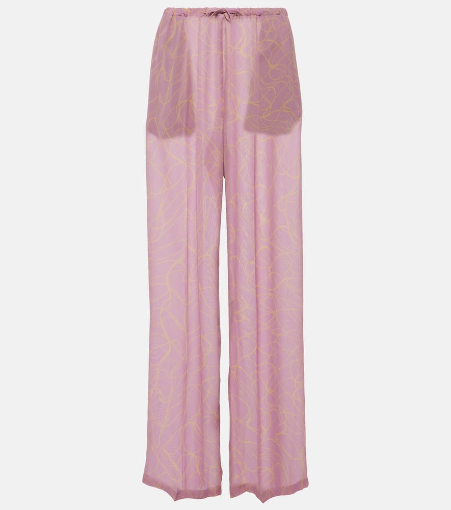 Printed wide-leg pants