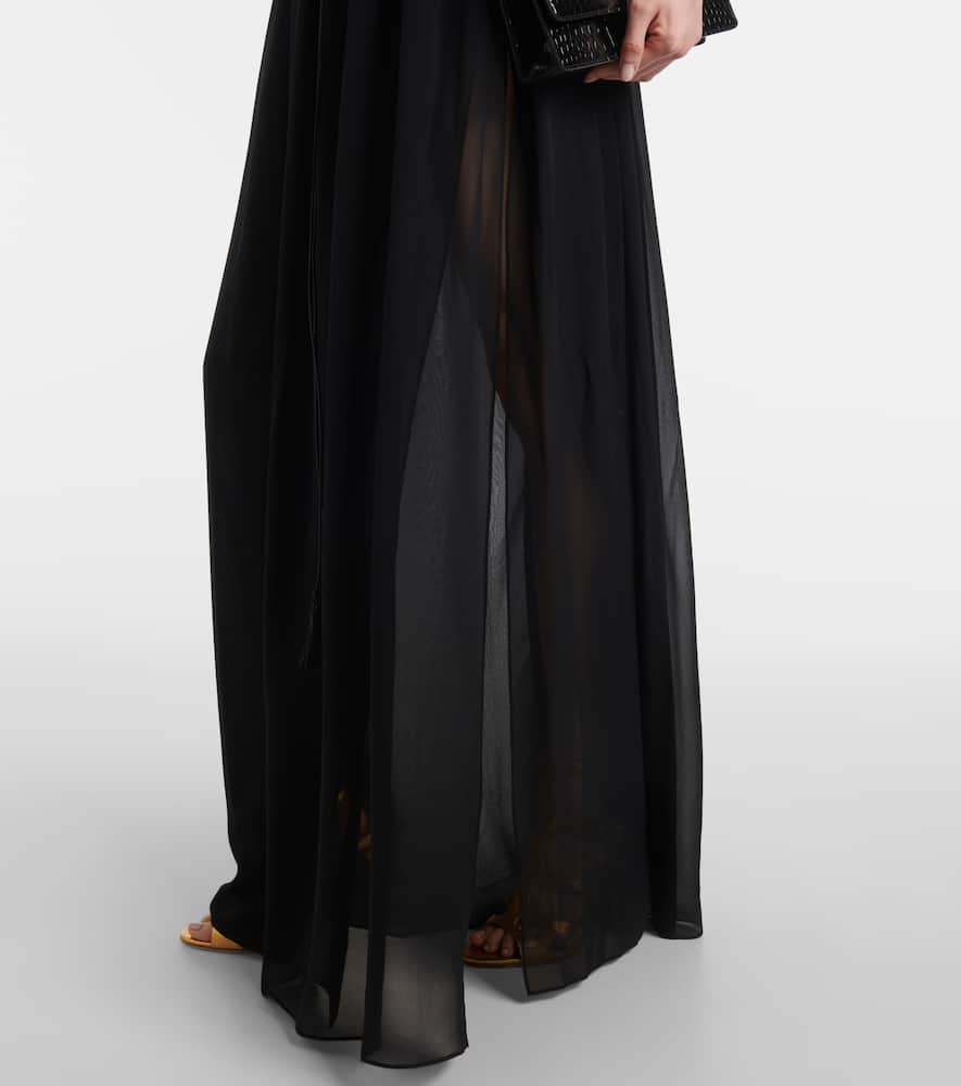 Cutout silk gown