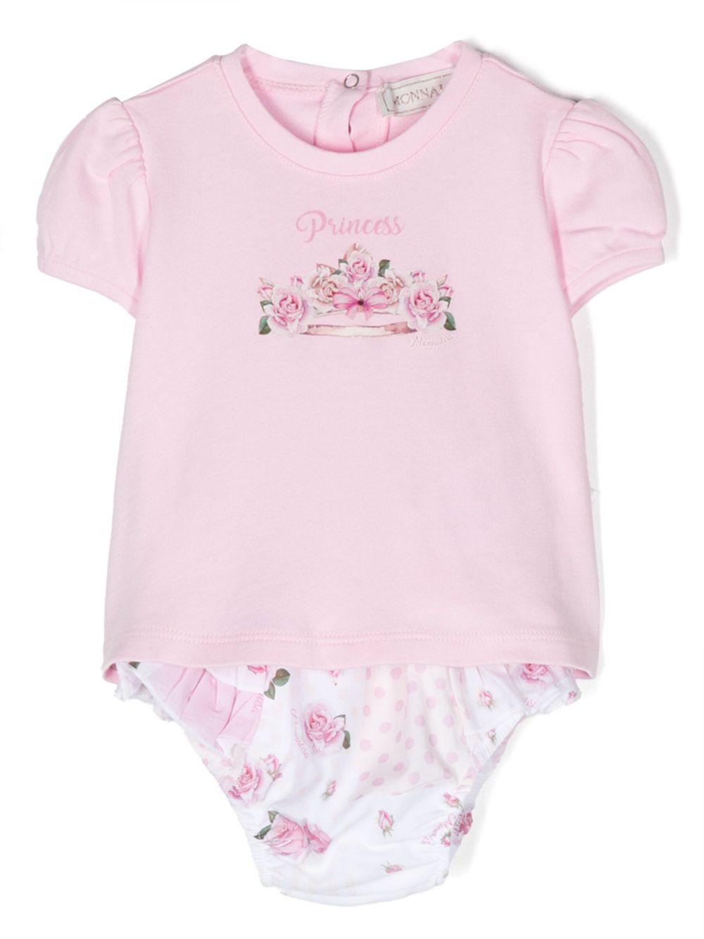 Floral-print ruffled short set - Pink