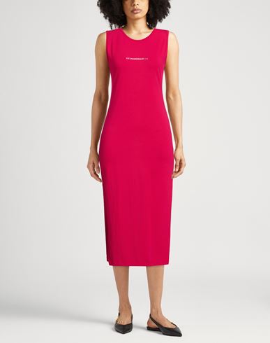 Woman Midi dress Fuchsia Size M Cotton, Elastane