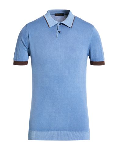 Man Sweater Light blue Size S Cotton