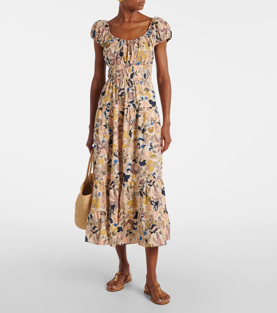 Paloma printed cotton poplin midi dress