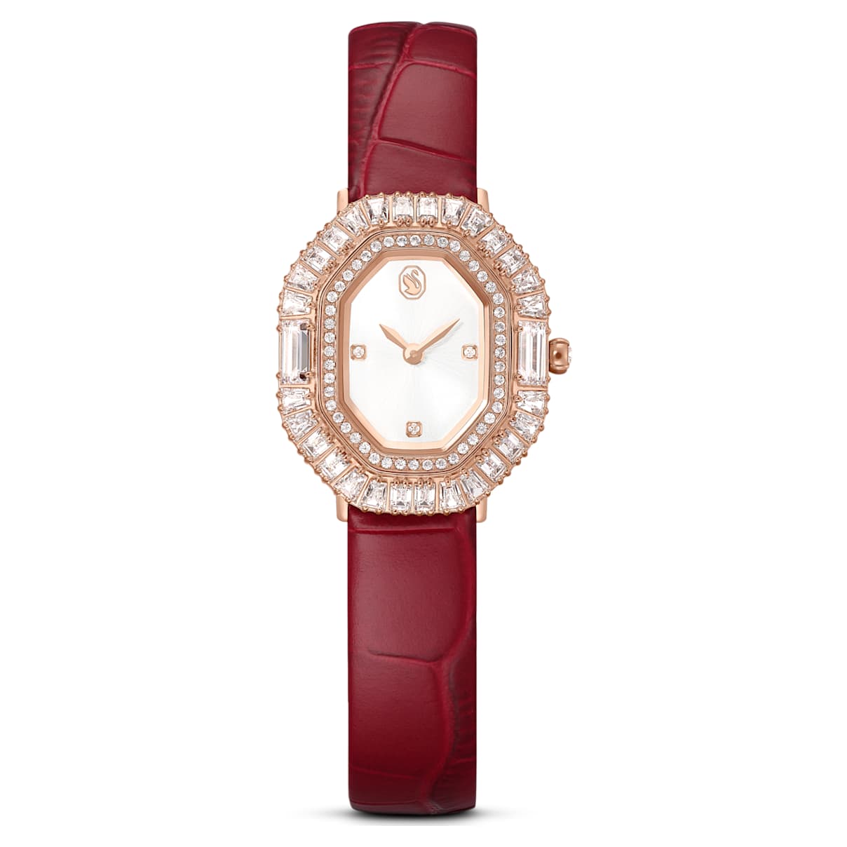 Matrix octagon watch, Leather strap, Rose gold tone, Rose gold-tone finish