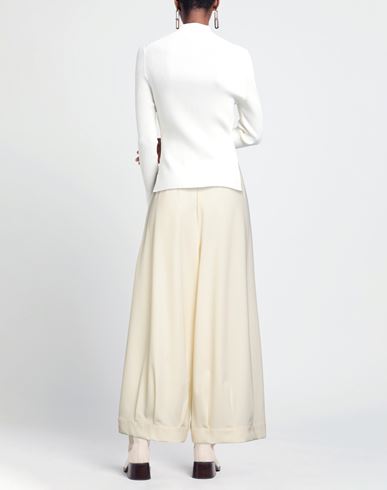Woman Pants Cream Size L Polyester, Viscose, Elastane