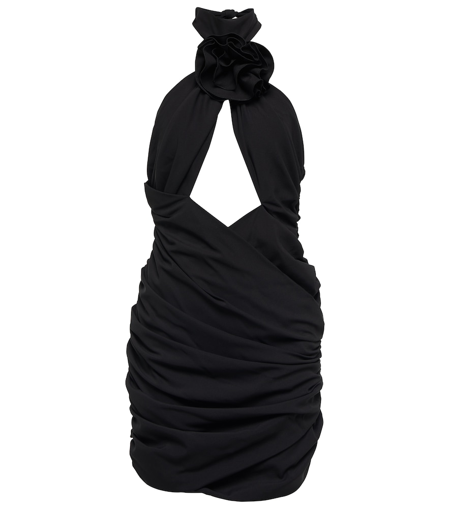 Cutout silk-blend minidress