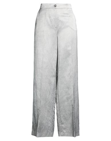 Woman Pants Light grey Size 8 Viscose, Linen, Cotton