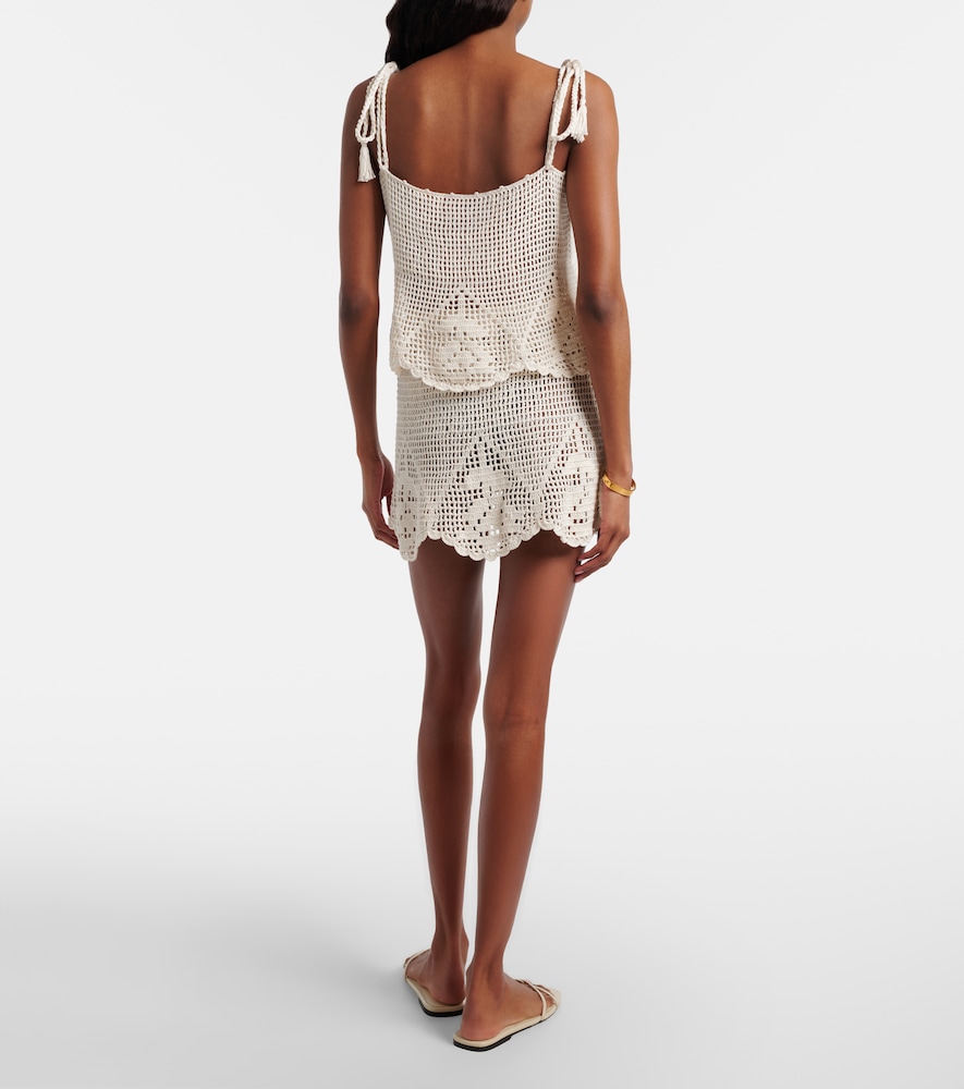 Rose crochet cotton miniskirt