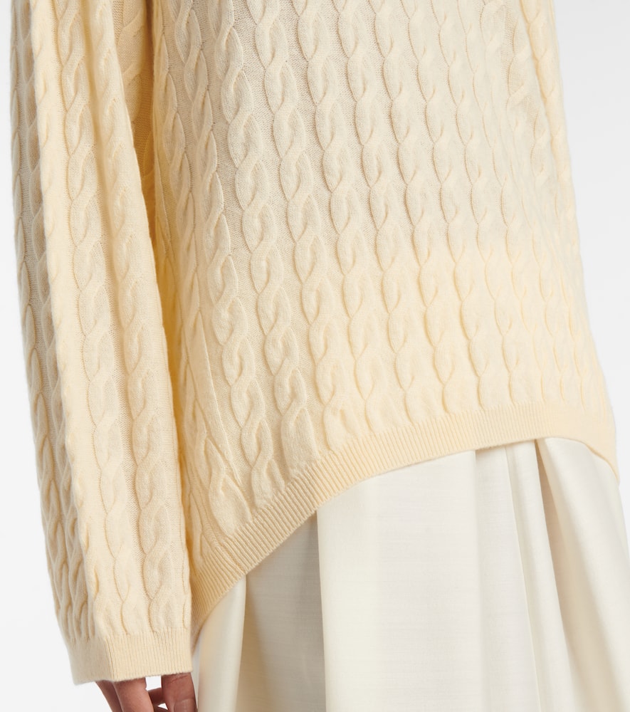 Cable-knit wool and cashmere sweater