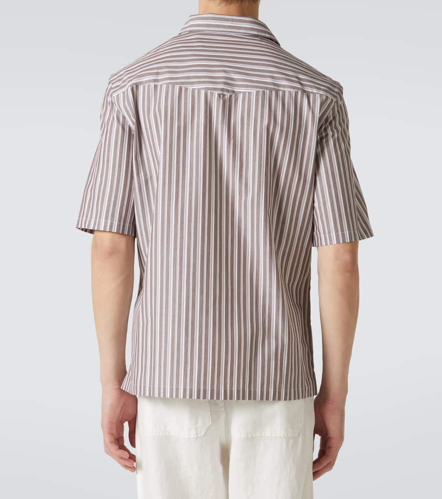 Striped cotton bowling shirt