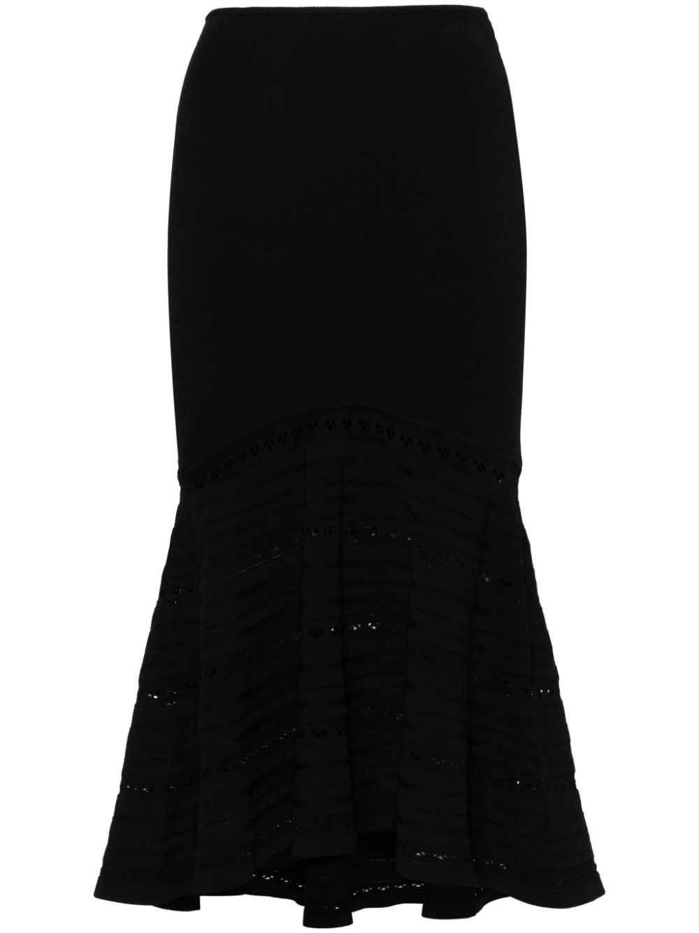 Flared midi skirt - Black