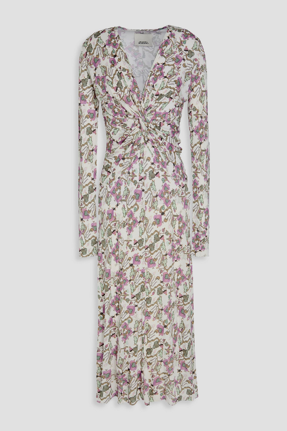 Janevea twisted printed jersey midi dress - White - FR 34