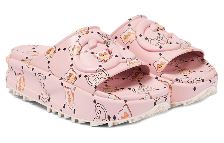 (WMNS) x Pikarar Slide Sandal With GG Animal Print 'Light Pink'