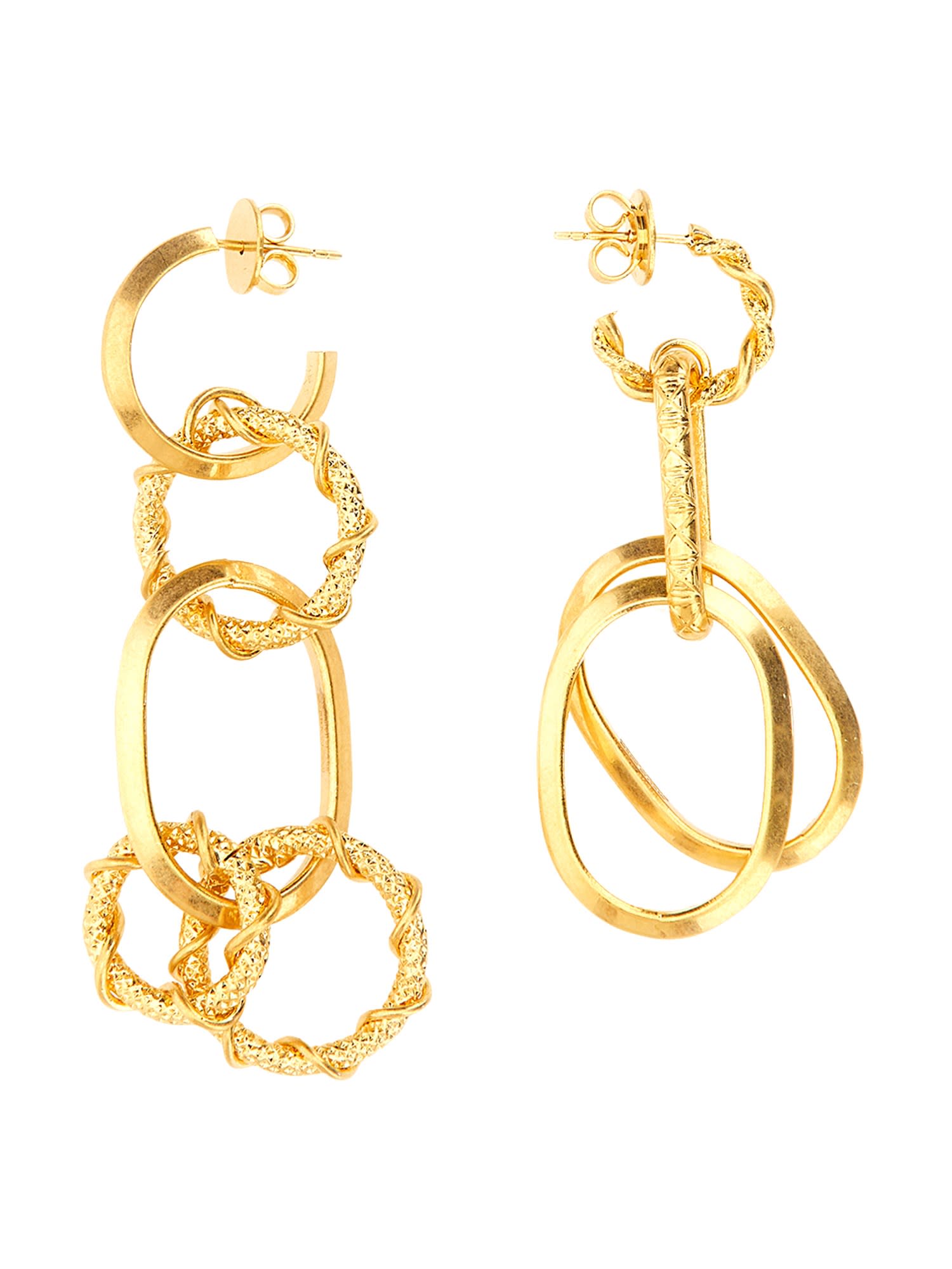 Earring With Chain Rings