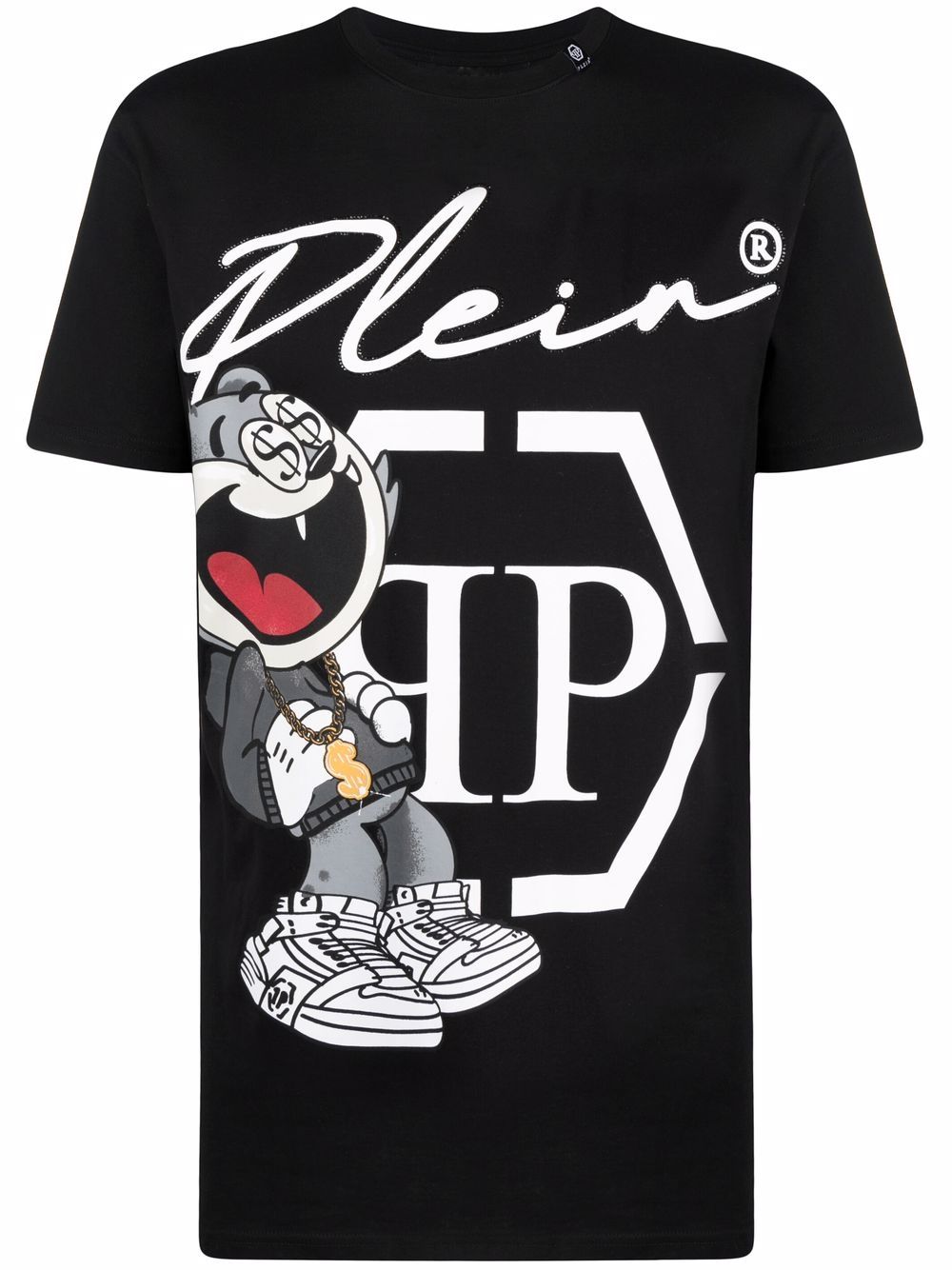 Graphic-print logo T-shirt - Black