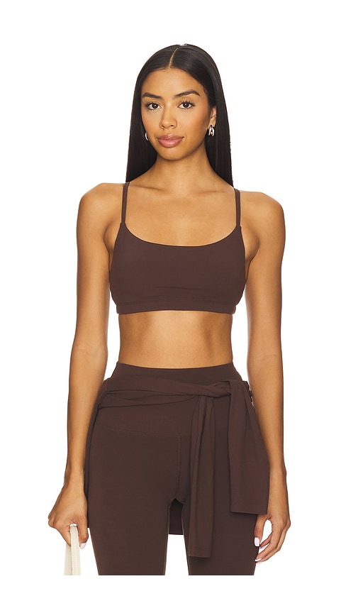 YEAR OF OURS Studio Racer Bralette in Dark Oak - Chocolate. M also in L
