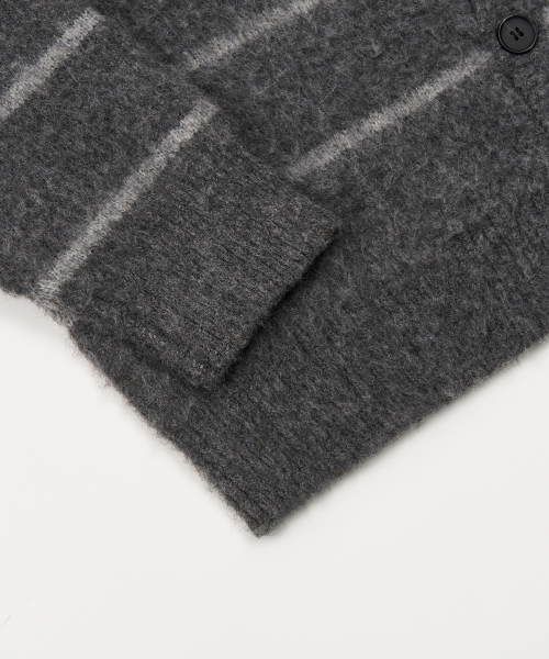 Brushed Stripe Round Cardigan