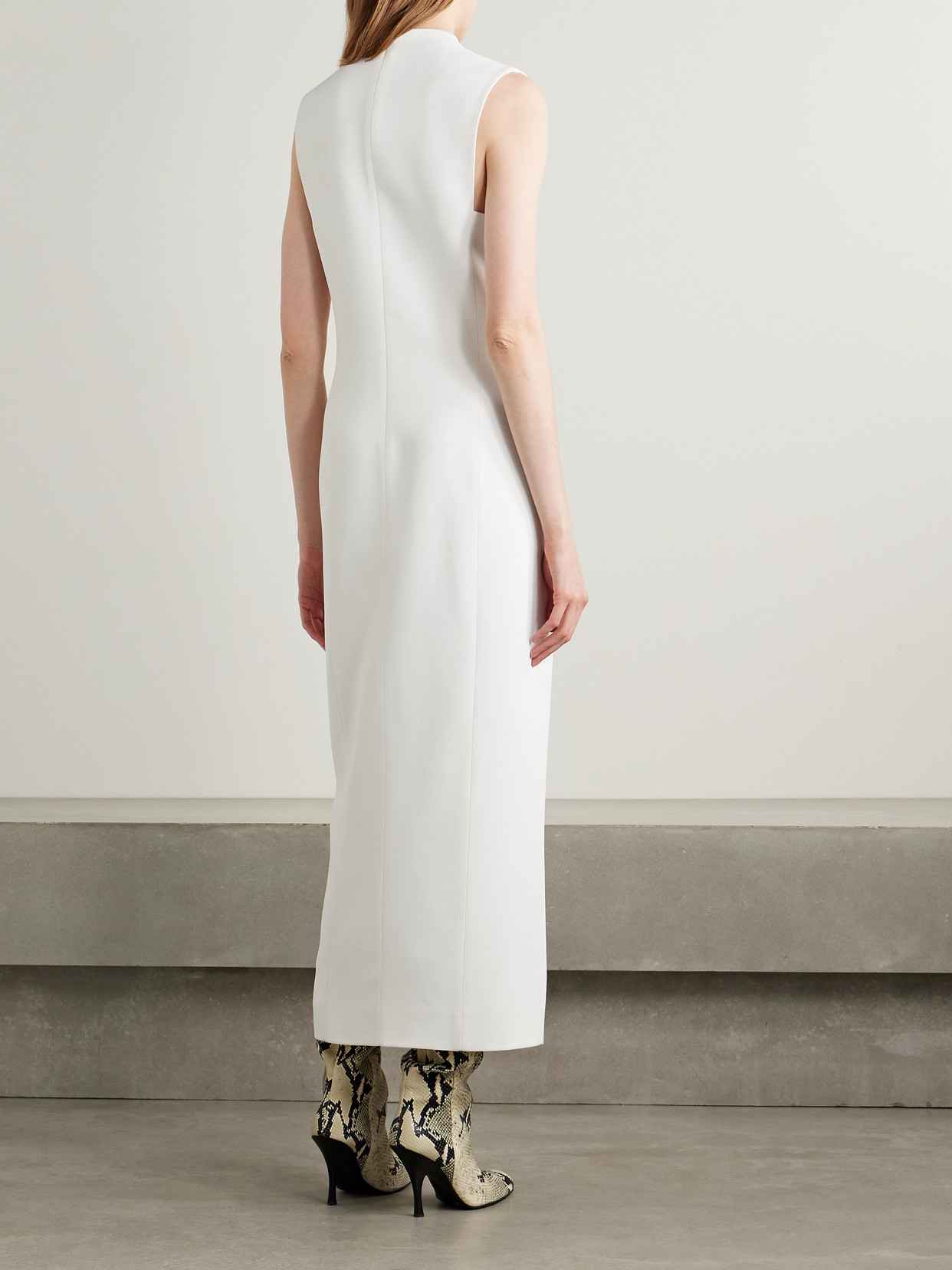 Lowen Satin-crepe Midi Dress - White